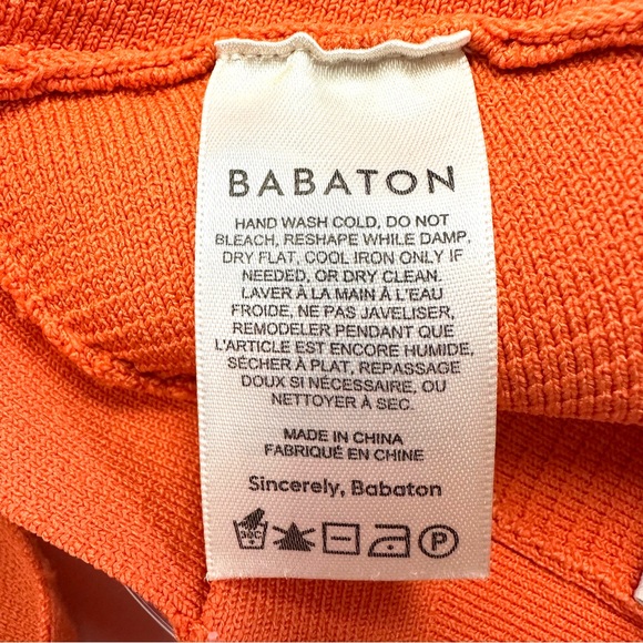 Aritzia Babaton sculpt knit tank 2XS orange square neck rib knit crop - Picture 4 of 10